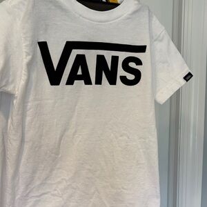 Vans White Tee with Black Logo - Kids Short Sleeve